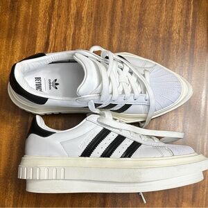 Adidas Women’s White and Black Platform Sneakers with Collaboration with Beyoncé